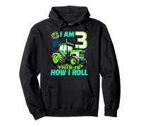 I Am 3 This is How I Roll Two Years Old Tractor 3e Anniversaire Sweat à Capuche