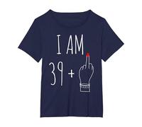 I Am 39 Plus 1 Majeur pour Un 40e Anniversaire pour Femme T-Shirt, Femme Grandes Tailles, Bleu Marine, 6X