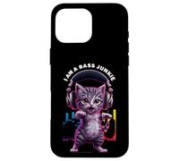 i am a Bass Junkie Cat with a Headset Coque pour iPhone 16 Pro Max