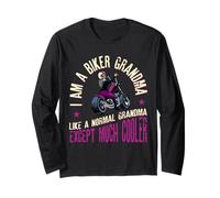 I Am A Biker Grandma Phrase de Moto pour Femme Motard Manche Longue