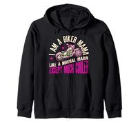 I Am A Biker Mama Phrase de Motard pour Les Femmes Sweat à Capuche