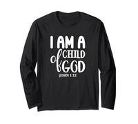 I Am A Child of God John 1:12 - Citation d'identité chrétienne Manche Longue