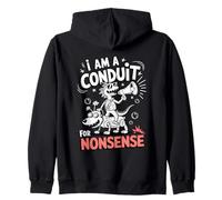 I Am A Conduit for Nonsense Funny Lizard Dog Family Sweat à Capuche