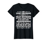 I am a Lucky Girlfriend I Have a Crazy Boyfriend Saint-Valentin T-Shirt