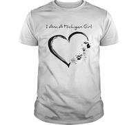 I am a Michigan Girl I Love Scuba Diving Wine Paw Dog and Flip Flop Shirt, Unisex, for Mens Womens Ladies Kids Manches Courtes(Small)