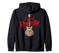 I Am A Rockstar Guitare électrique Vintage Rock'n Roll Sweat à Capuche