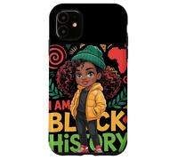 I Am Black History Fille Afrocaribéenne Carte Afrique Coque pour iPhone 11