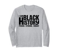 I Am Black History Proud, Strong Smart Typography Manche Longue