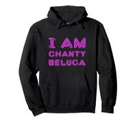 I Am Chanty Beluga Illusion d'optique géométrique Typographie 3D Sweat à Capuche