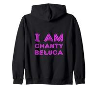 I Am Chanty Beluga Illusion d'optique géométrique Typographie 3D Sweat à Capuche