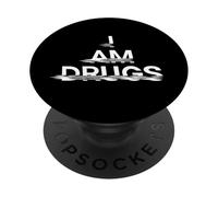 I AM Drugs - Drôle psychédélique EDM Festival Rave Party PopSockets PopGrip Adhésif