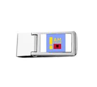 I Am from Albania Portefeuille fin en acier inoxydable avec pince à billets