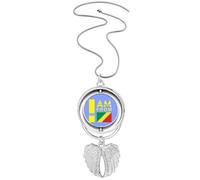 I Am From Congo Collier avec pendentif en forme d'ailes d'ange, M