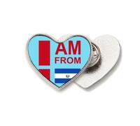 I Am From El Salvador Broche en métal en forme de cœur Art déco