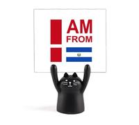 I Am from El Salvador Support de mémo Art déco Motif chat Noir