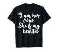 I AM Her Voice She is My Heart Meme Sensibilisation à l'Autisme Maman T-Shirt