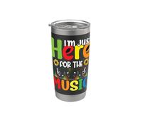 I Am Just Here For The Music Fun Typographie Gobelet isotherme en acier inoxydable double paroi