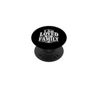 I Am Loved by Family Typographie Vintage PopSockets PopGrip Adhésif