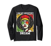 I Am My Ancestor's Dream Black Empowerment Afro Woman Pride Manche Longue