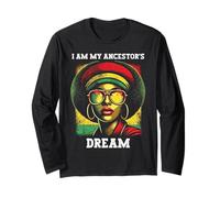 I Am My Ancestor's Dream Black Empowerment Afro Woman Pride Manche Longue