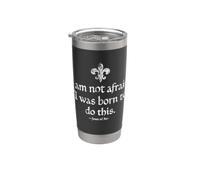 I Am Not Afraid I Was Born To Do This Jeanne d'Arc Blanc vieilli Gobelet isotherme en acier inoxydable double paroi