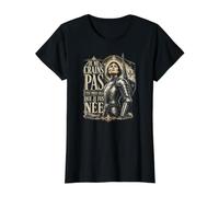 I Am Not Afraid I Was Born to Do This Jeanne d'arc Français T-Shirt Graphique avec Valeur, Femme, Noir, XS