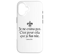 I Am Not Afraid I Was Born to Do This Jeanne d'arc Noir Vieilli Coque pour iPhone 16