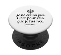 I Am Not Afraid I Was Born to Do This Jeanne d'arc Noir Vieilli PopSockets PopGrip Adhésif