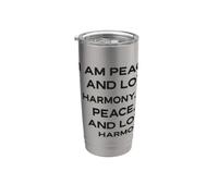 I Am Peace Harmony and Love | Design d'affirmation positive Gobelet isotherme en acier inoxydable double paroi