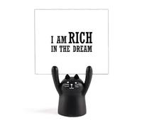 I Am Rich in The Dream Support de mémo art déco chat noir