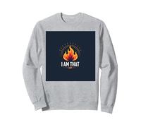 I Am That I am : Empowering Flame of Self-Affirmation Sweatshirt, Unisexe pour Adultes, Gris Chiné, S