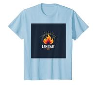 I Am That I am : Empowering Flame of Self-Affirmation T-Shirt, Enfant, Bleu Céleste, 12 Ans