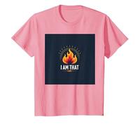 I Am That I am : Empowering Flame of Self-Affirmation T-Shirt, Enfant, Rose, 8 Ans