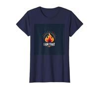 I Am That I am : Empowering Flame of Self-Affirmation T-Shirt, Femme, Bleu Marine, XS