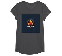 I Am That I am : Empowering Flame of Self-Affirmation T-Shirt, Fille, Chiné Foncé, XS