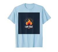 I Am That I am : Empowering Flame of Self-Affirmation T-Shirt, Homme, Bleu Céleste, L