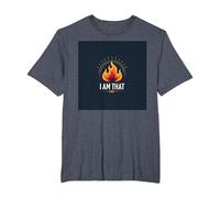I Am That I am : Empowering Flame of Self-Affirmation T-Shirt, Homme Grandes Tailles, Bleu Chiné, 6X Tall