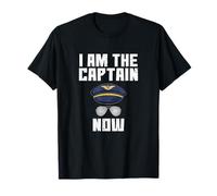 I Am The Captain Now Funny Pilot Life Flight Flying T-Shirt