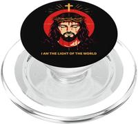 I Am The Light of The World John 8:12 Jésus Bible Verse Art PopSockets PopGrip pour MagSafe