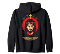 I Am The Light of The World John 8:12 Jésus Bible Verse Art Sweat à Capuche