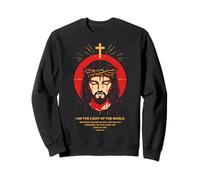 I Am The Light of The World John 8:12 Jésus Bible Verse Art Sweatshirt