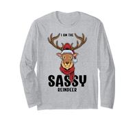 I Am The Sassy Reindeer Funny Christmas Matching Family Manche Longue