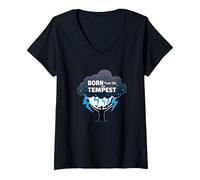 I Am The Storm : Un Art inspirant né de la tempête T-Shirt avec Col en V, Femme, Noir, XL
