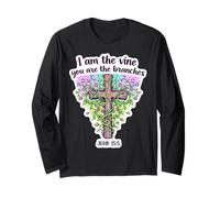 I Am The Vine You are The Branches Bible chrétienne pour Femme Manche Longue