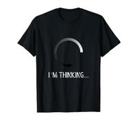 I am Thinking Symbole de Charge numérique pour Ordinateur Noir T-Shirt Graphique avec Valeur, Homme, Noir, S