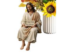 ''I Am With You Always'' Sign Jesus Statue Decor | Jesus Resin Desk Companion Figurine, Inspirational Sculpture, Memorial Gift, Home Offices Desk Shelf Display, For Easter Birthday Party Prayer