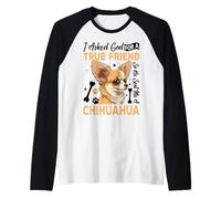 I Asked God for A True Friend So He Sent Me A Chihuahua Manche Raglan