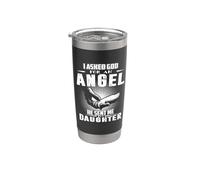 I Asked God For An Angel He Sent Me My Daughter Mothers Day Gobelet isotherme en acier inoxydable double paroi