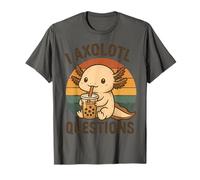 I Axolotl Questions Retro Sunset Bubble Milk Tea Lover Kids T-Shirt