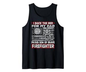 I Back The Red for My Dad Proud Son Firefighter Fathers Day Débardeur